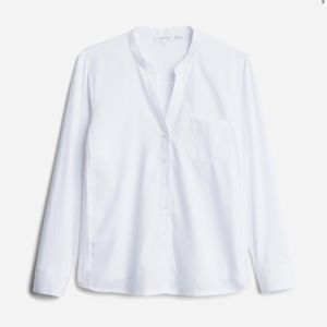 White Calvin Klein Mixed Material Blouse